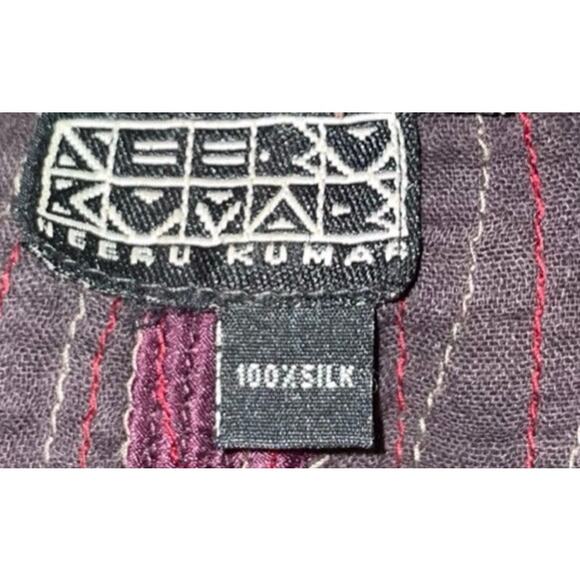 Neeru Kumar 100% Silk Purple Striped High Neck Jacket Size: XL - Picture 4 of 4